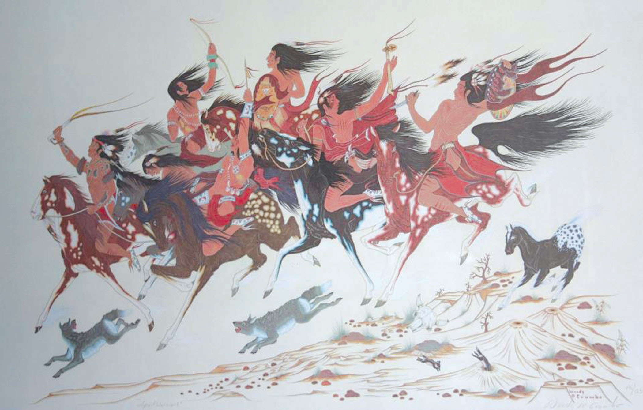 Woody Crumbo art titled Spirit Warriors